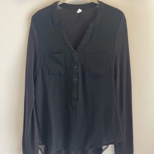 Long Sleeve Jersey Button down with mesh details